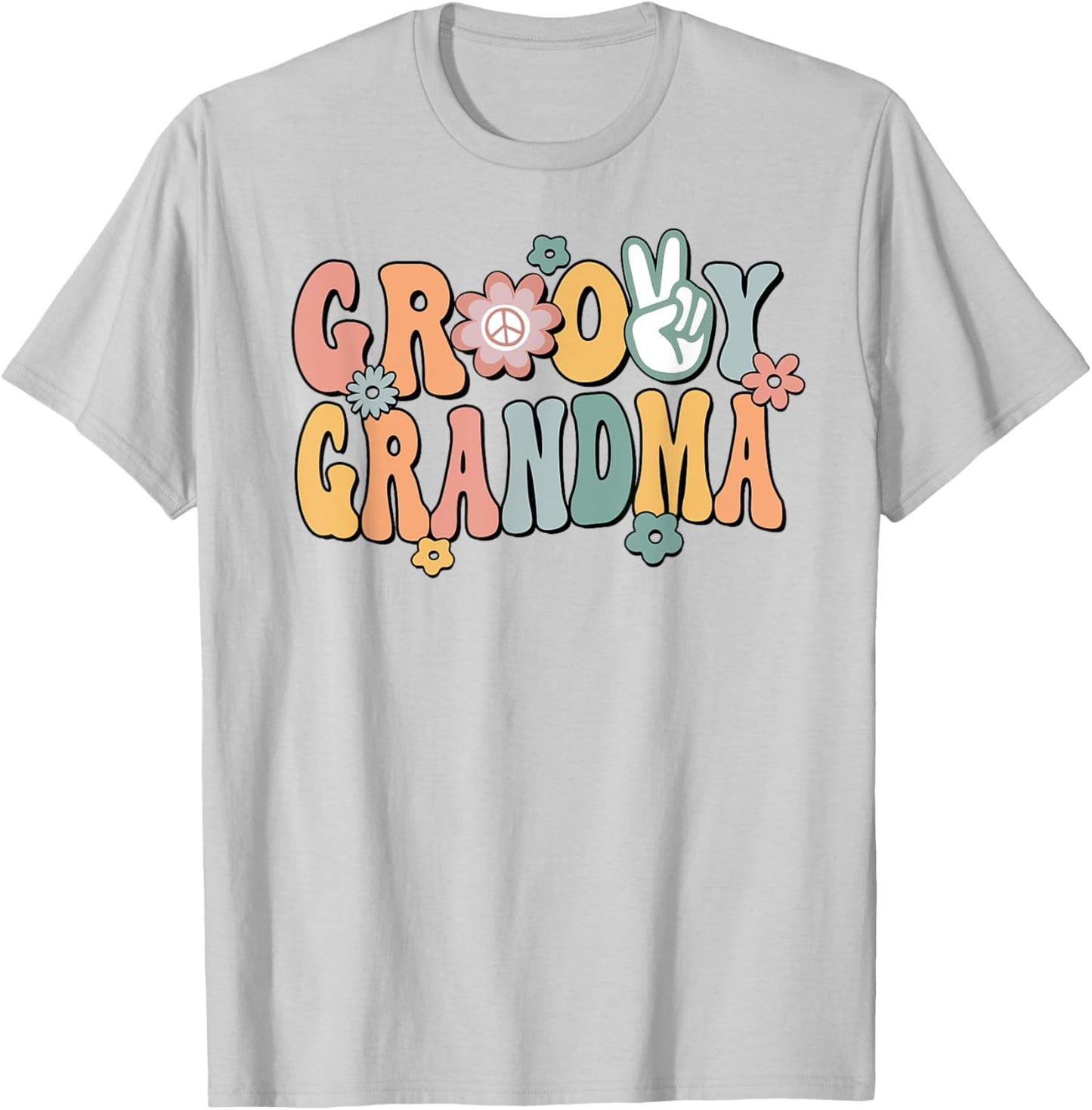 Groovy Grandma Retro Gigi Matching Family 1st Birthday Party T-Shirt - T-Shirt | Ash