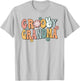 Groovy Grandma Retro Gigi Matching Family 1st Birthday Party T-Shirt - T-Shirt | Ash