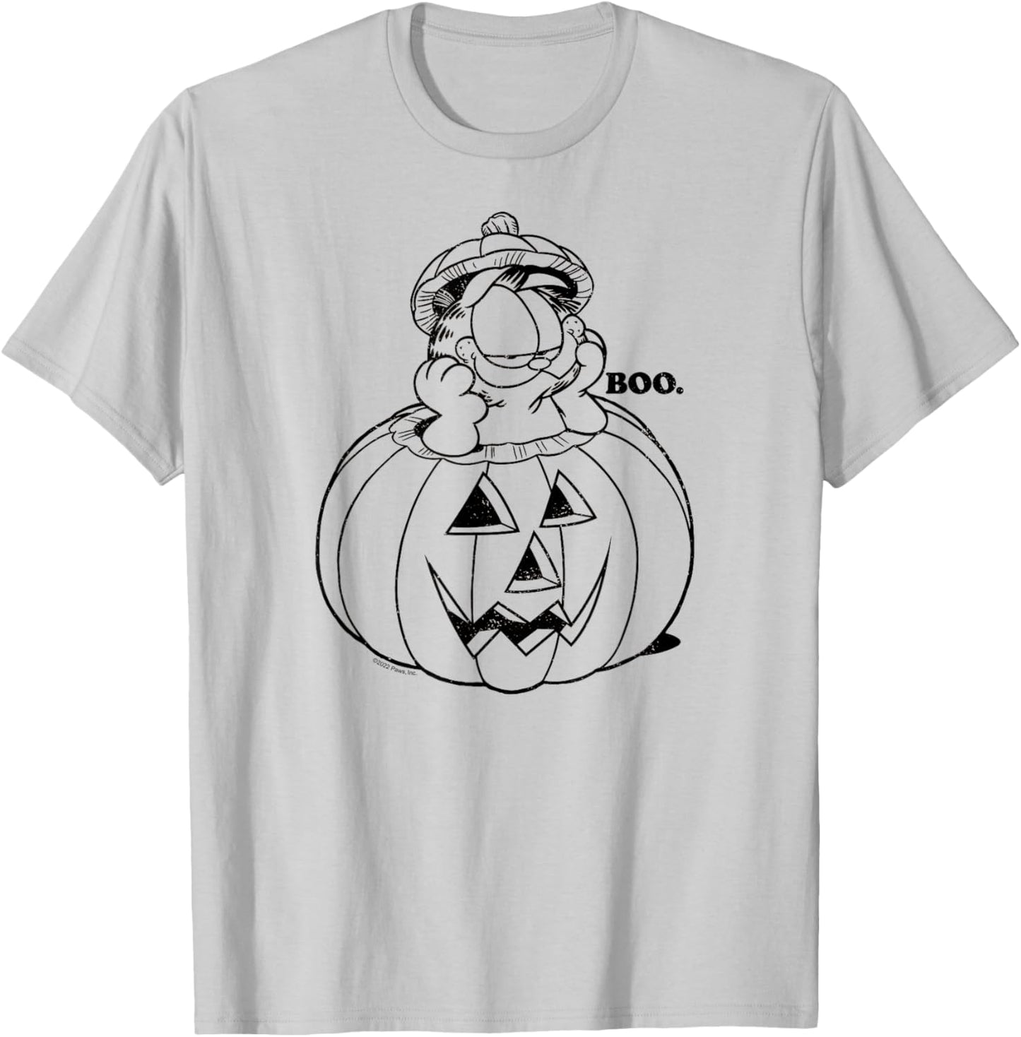 Garfield - Boo Halloween Jack O' Lantern Pumpkin T-Shirt - T-Shirt | Ash