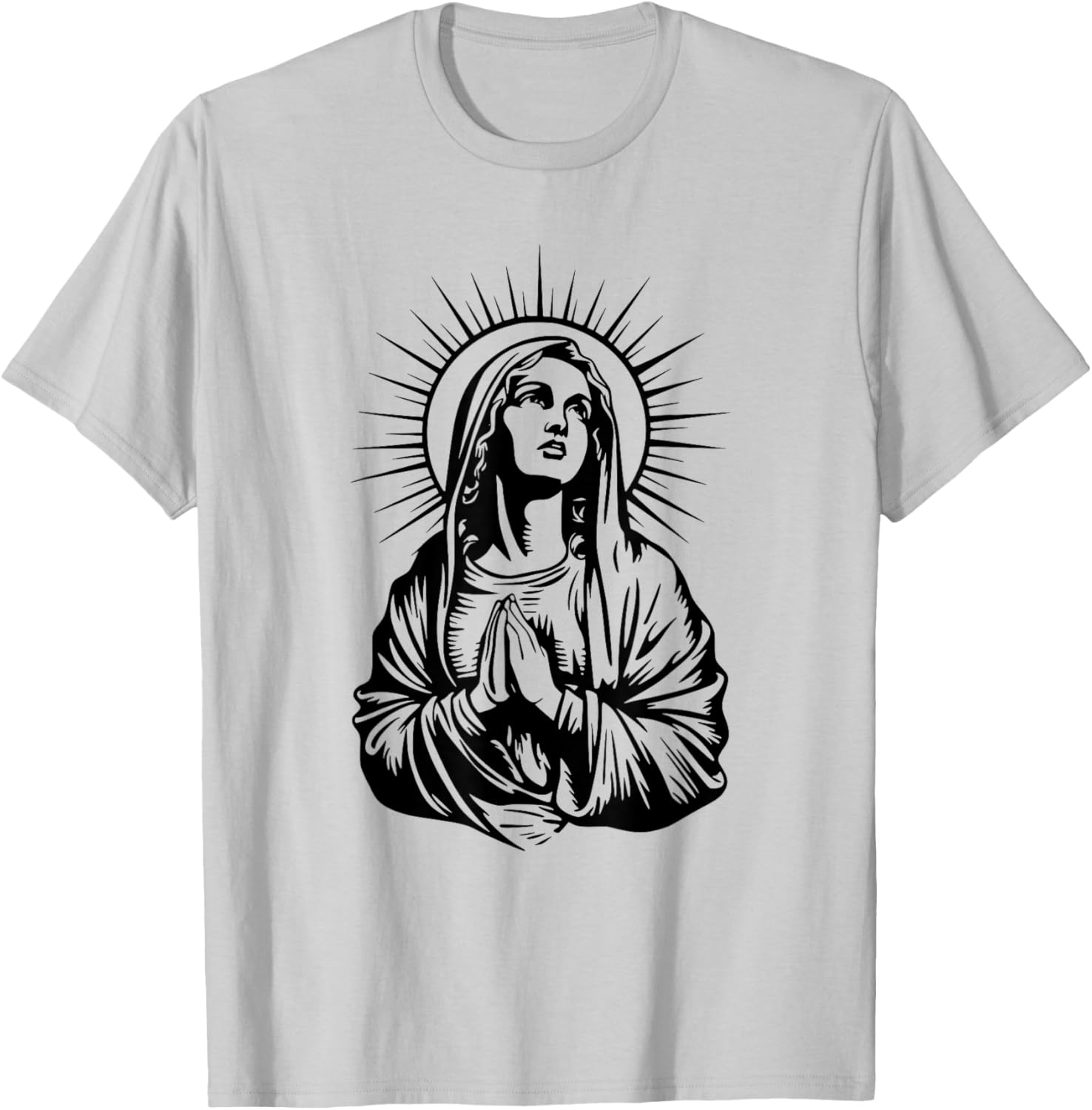 Tattoo Style Virgin Mary T-Shirt - T-Shirt | Ash