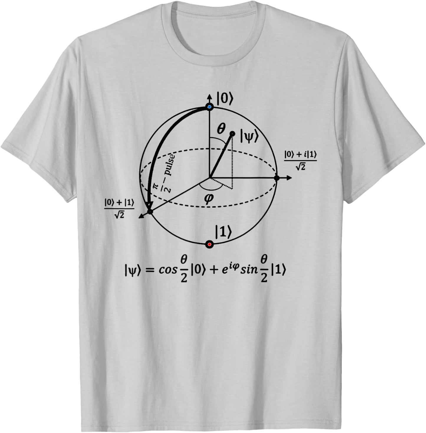 Bloch Sphere of Quantum Information, Physics and Science T-Shirt - T-Shirt | Ash
