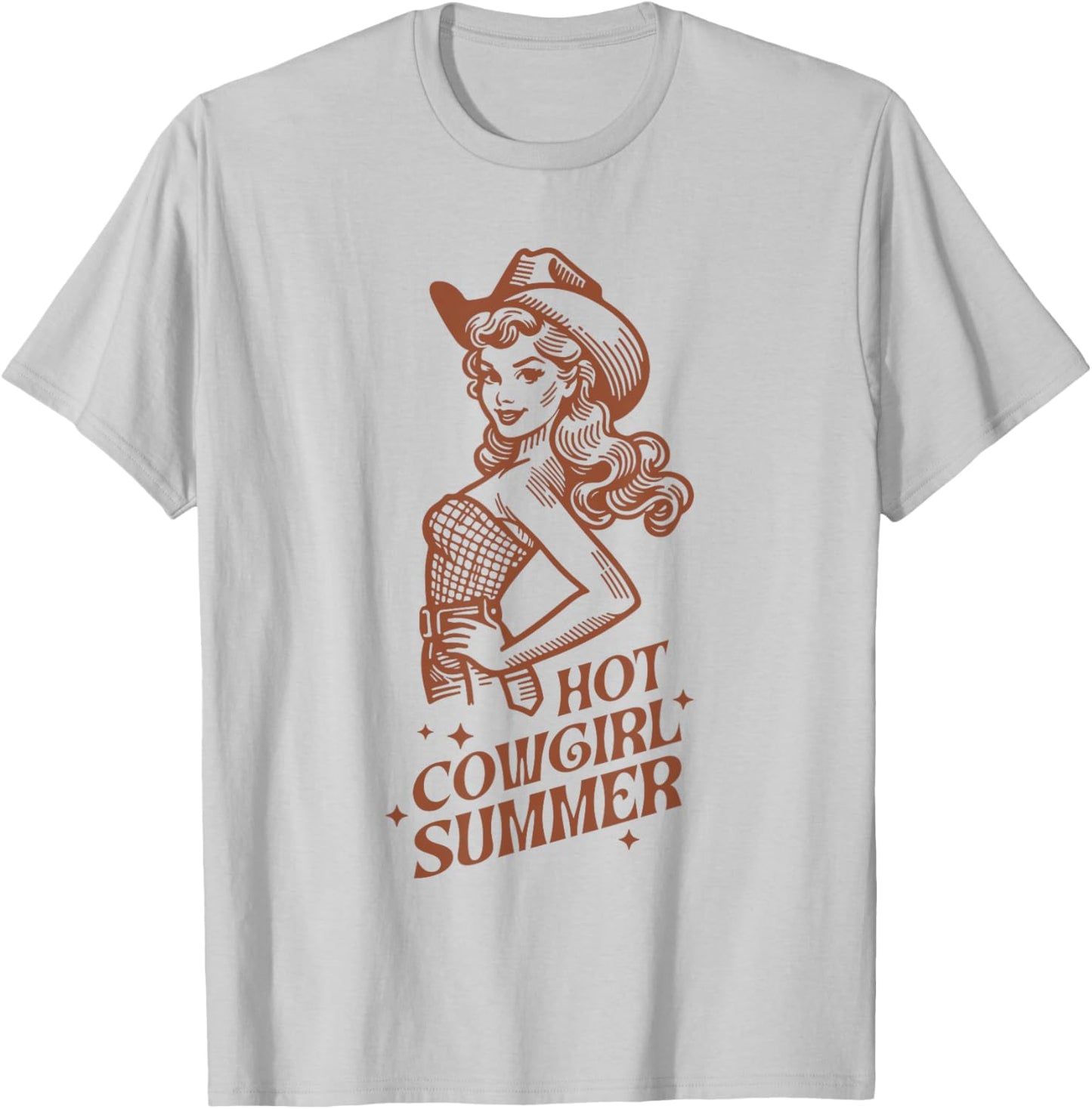 Women's Retro Western Rodeo Cowgirl Country Shirt , white, S T-Shirt - T-Shirt | Ash
