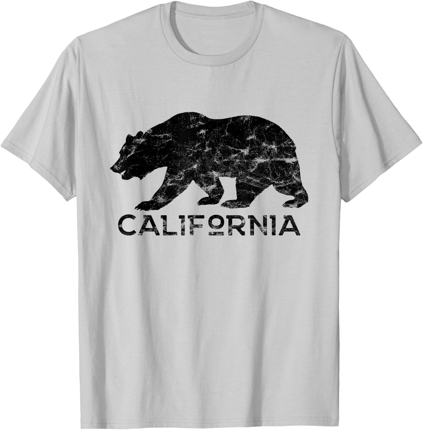 California Bear Retro Distressed Vintage T-Shirt - T-Shirt | Ash