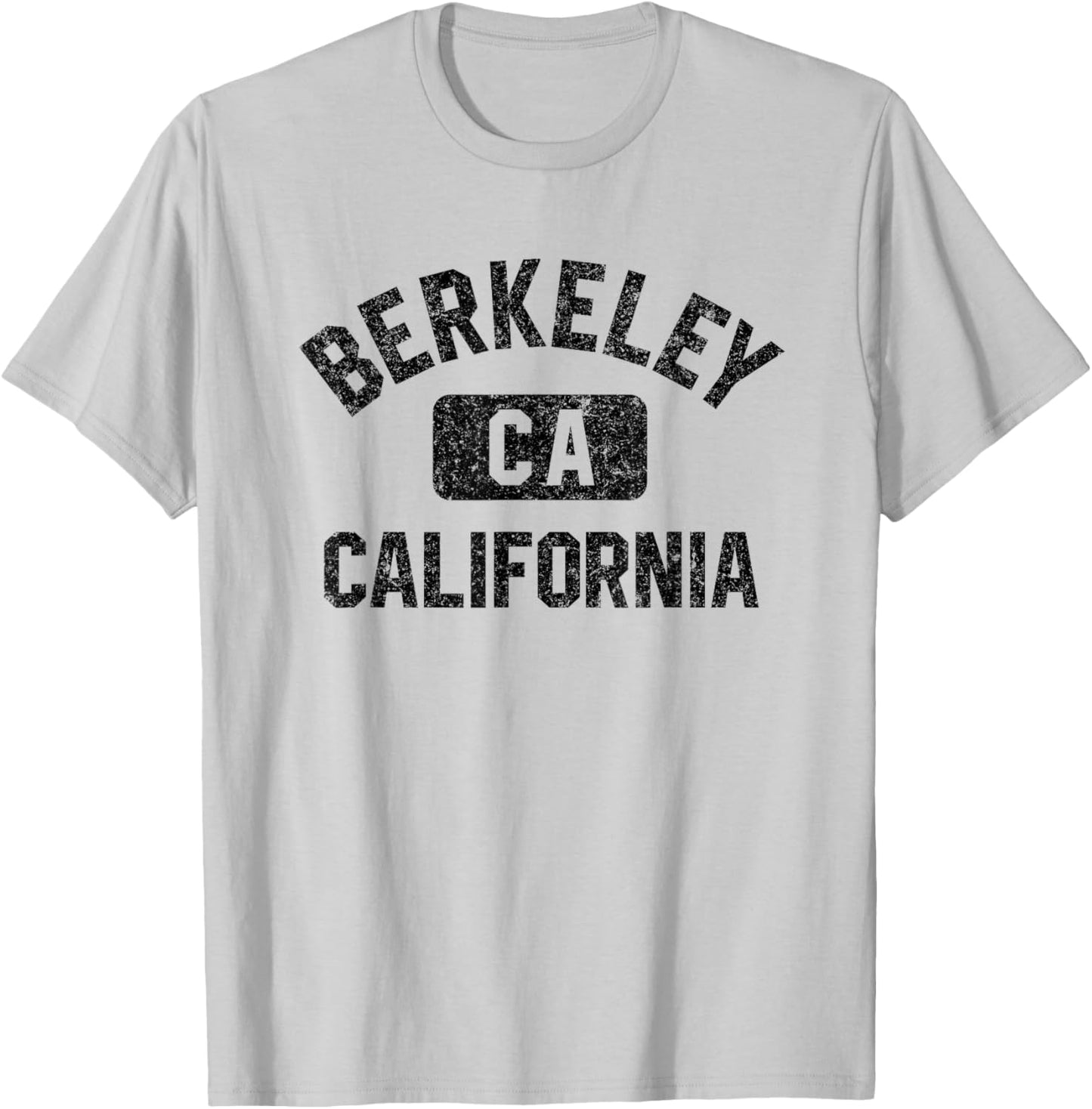 Berkeley California Gym Style Yellow w Distress Black Print T-Shirt - T-Shirt | Ash