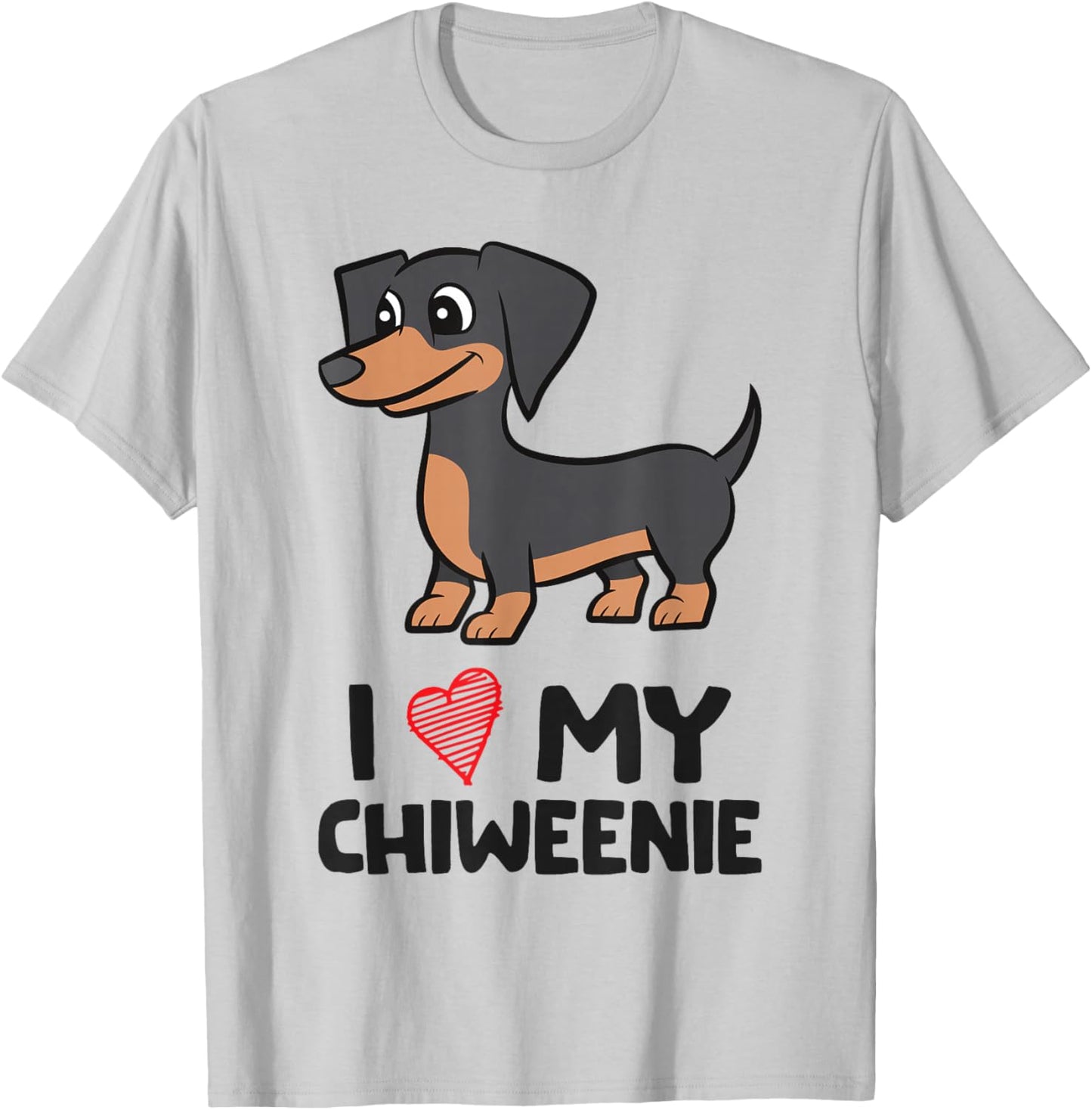 Chiweenie Dog I Love My Chiweenie T-Shirt - T-Shirt | Ash