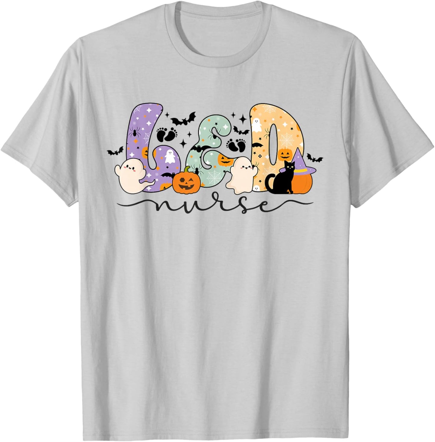 Spooky L&D Nurse Halloween L&D Nursing T-Shirt - T-Shirt | Ash