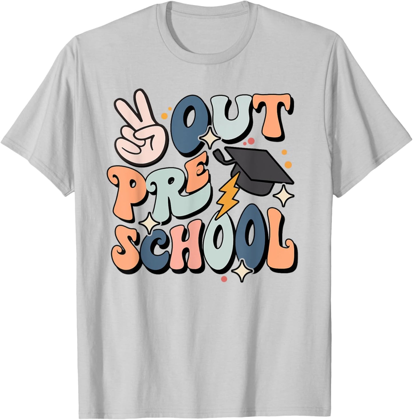 Last Day Of Preschool Smile Face Peace Out Preschool Kids T-Shirt - T-Shirt | Ash