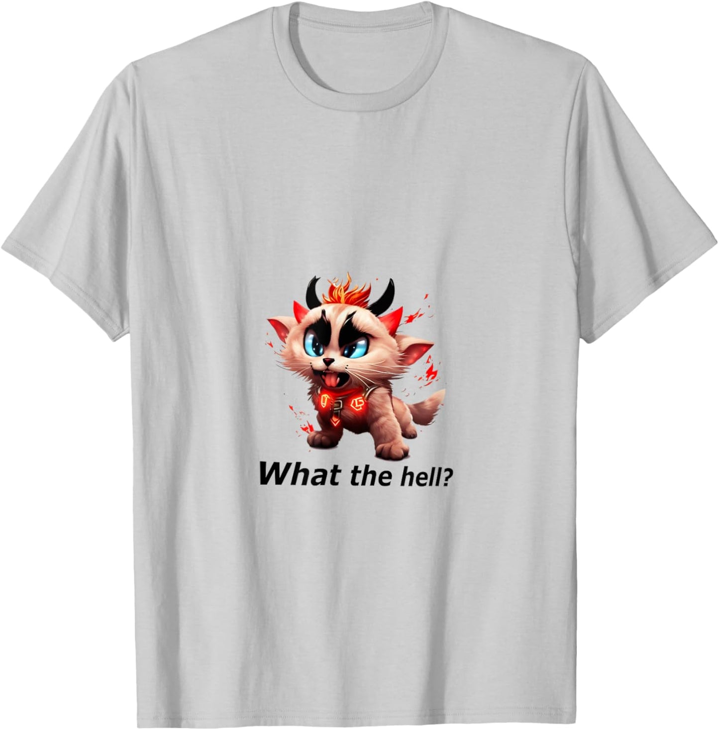 What the hell? Hell Cat - Devil Cat T-Shirt - T-Shirt | Ash