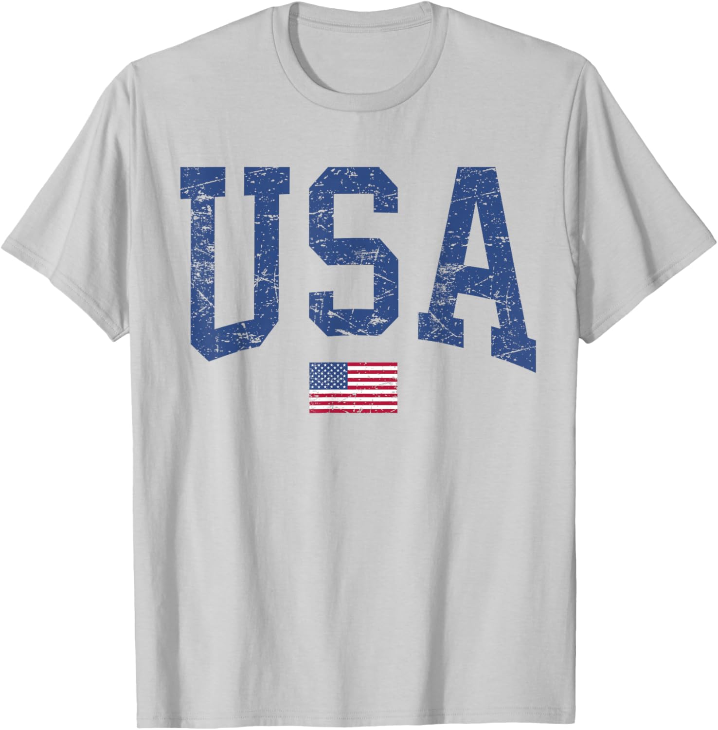 USA Women Men Kids Patriotic American Flag Distressed T-Shirt - T-Shirt | Ash