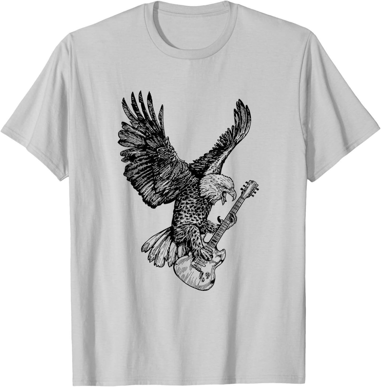 SEEMBO Eagle Playing Guitar Musician Guitarist Music Band T-Shirt - T-Shirt | Ash