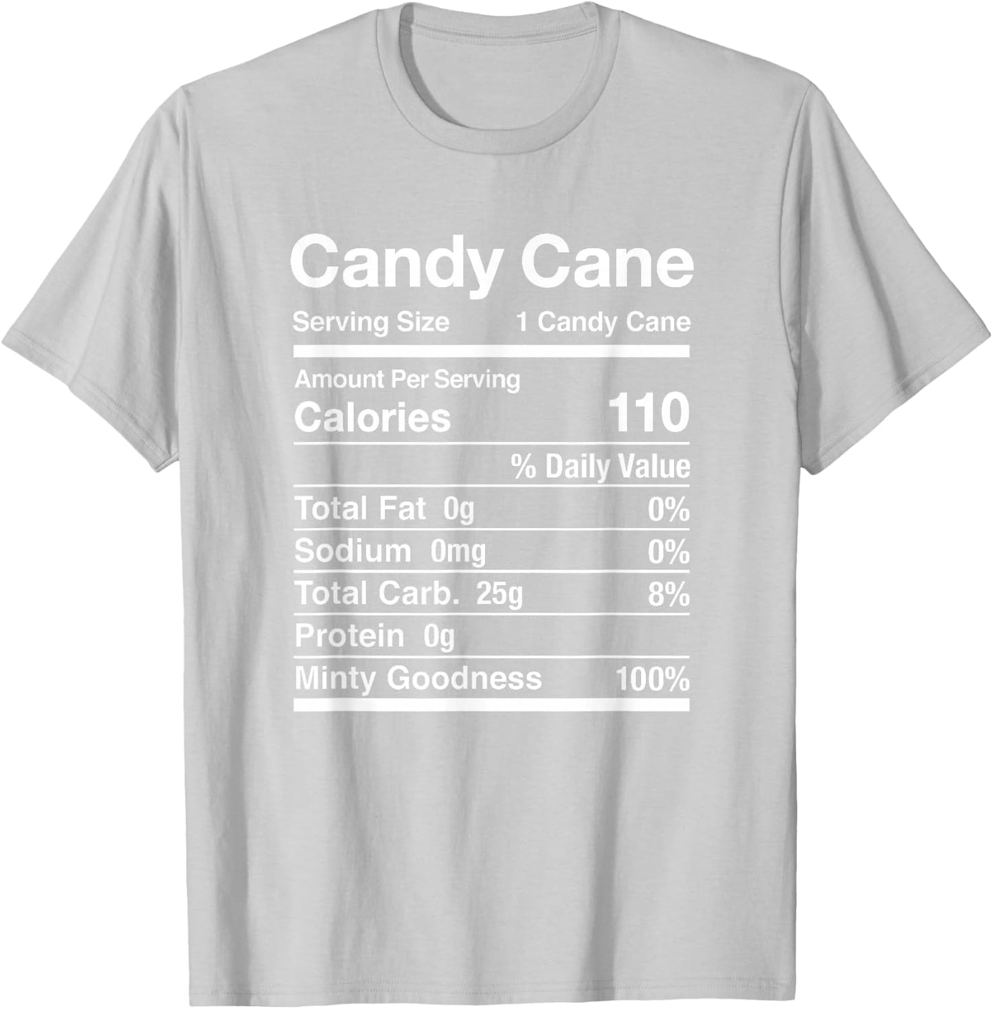 Candy Cane Nutrition Facts Christmas Matching T-Shirt - T-Shirt | Ash