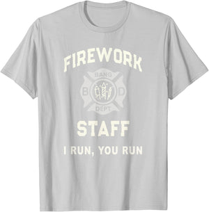 Patriotic FIREWORK STAFF Safety Director July 4th Pyro Pro T-Shirt - T-Shirt | Ash