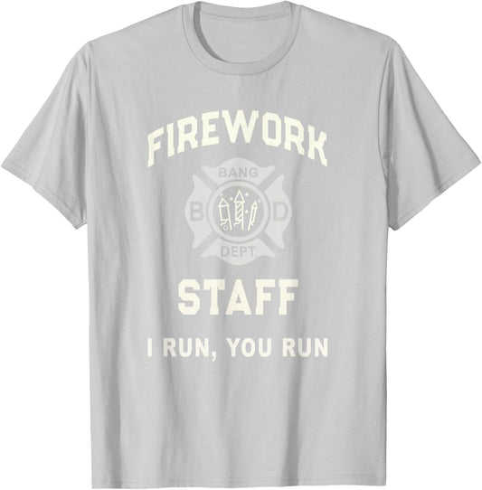 Patriotic FIREWORK STAFF Safety Director July 4th Pyro Pro T-Shirt - T-Shirt | Ash