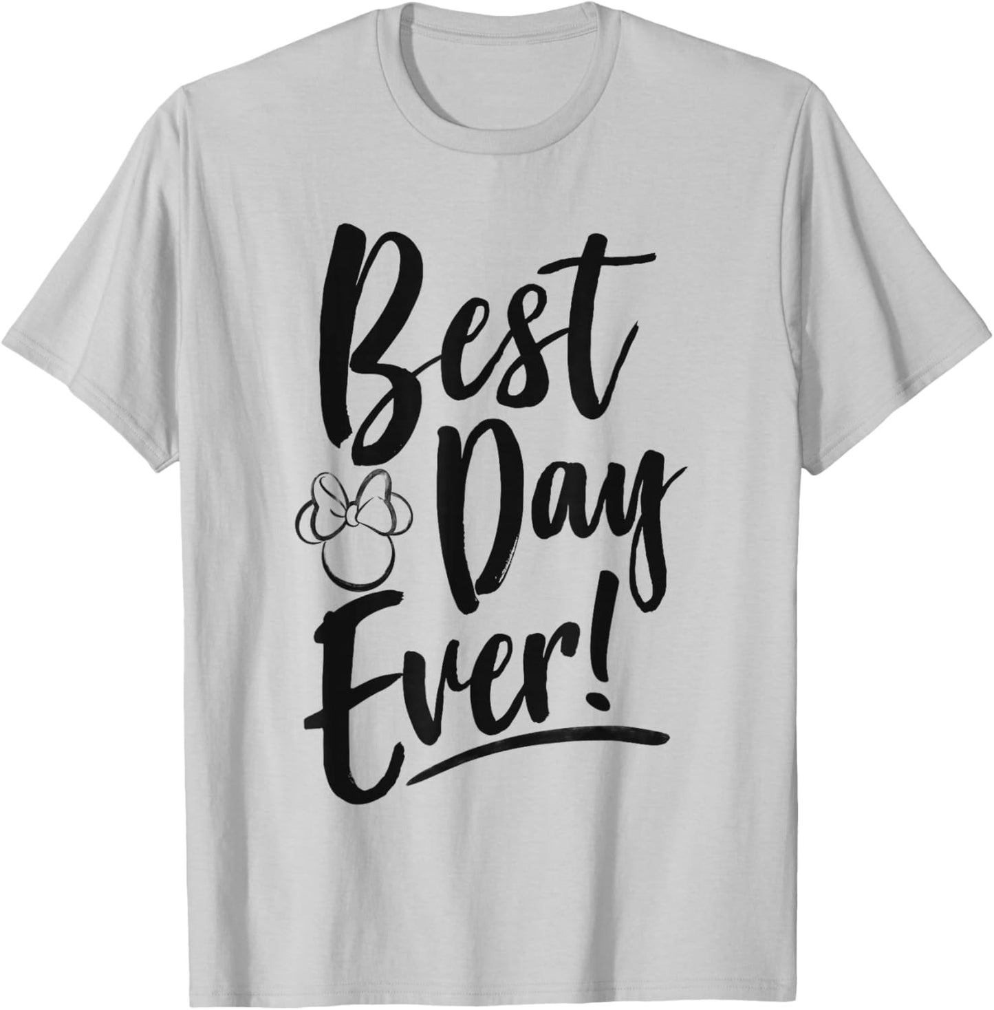 Disney Minnie Mouse Best Day Ever! Small Head Outline T-Shirt - T-Shirt | Ash