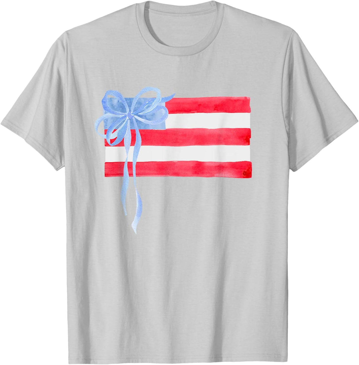 4th of July American Flag Aesthetic Women Men T-Shirt - T-Shirt | Ash