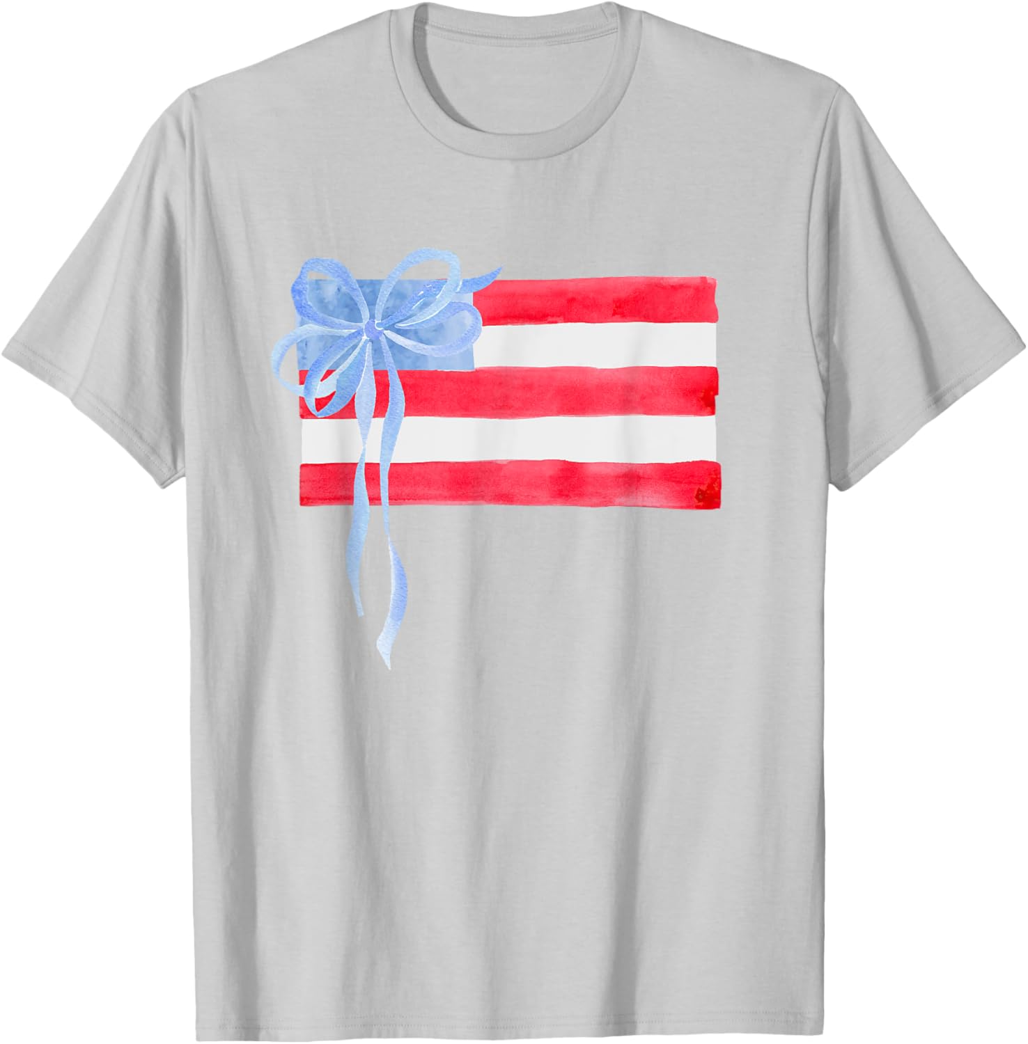 4th of July American Flag Aesthetic Women Men T-Shirt - T-Shirt | Ash