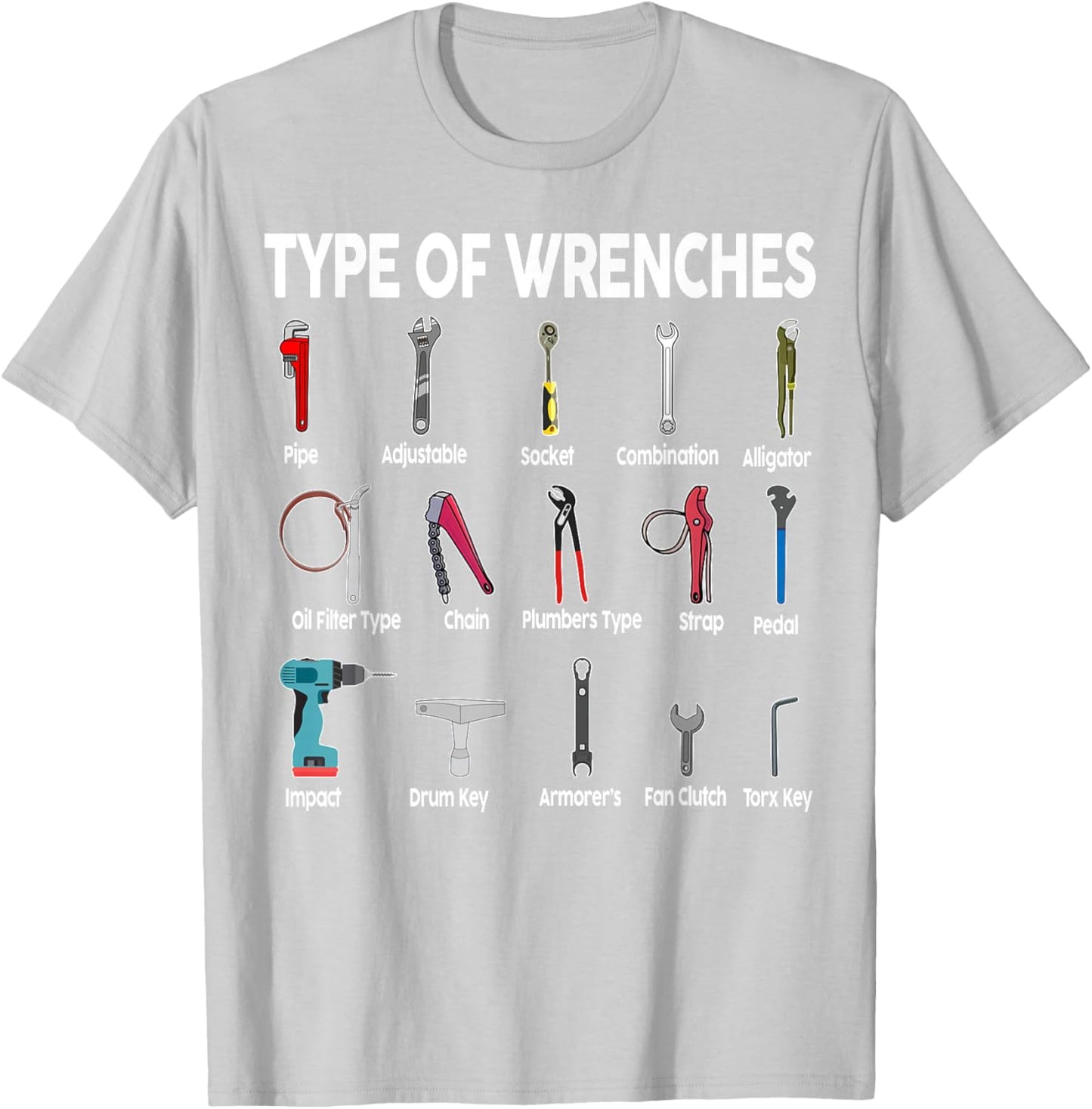 Toddler Mechanic-Shirt Types of Wrenches Technician Kids Boy T-Shirt - T-Shirt | Ash