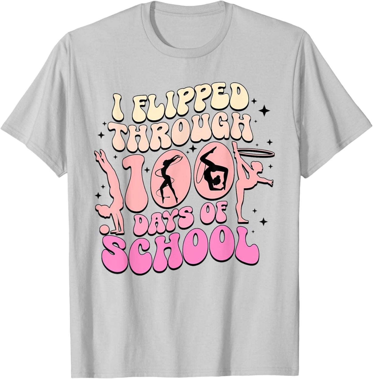 I Flipped Through 100 Days Of School Gymnastics Women Kids T-Shirt - T-Shirt | Ash