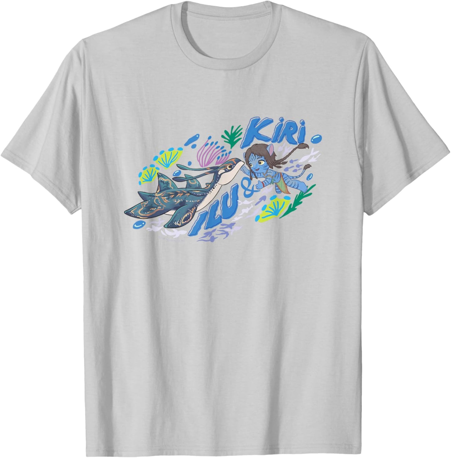 Avatar: The Way Of Water Cute Kiri & Ilu Best Friends Logo T-Shirt - T-Shirt | Ash