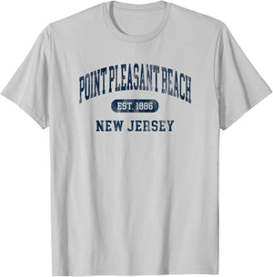 Vintage Point Pleasant Beach NJ Retro Preppy Throwback T-Shirt - T-Shirt | Ash