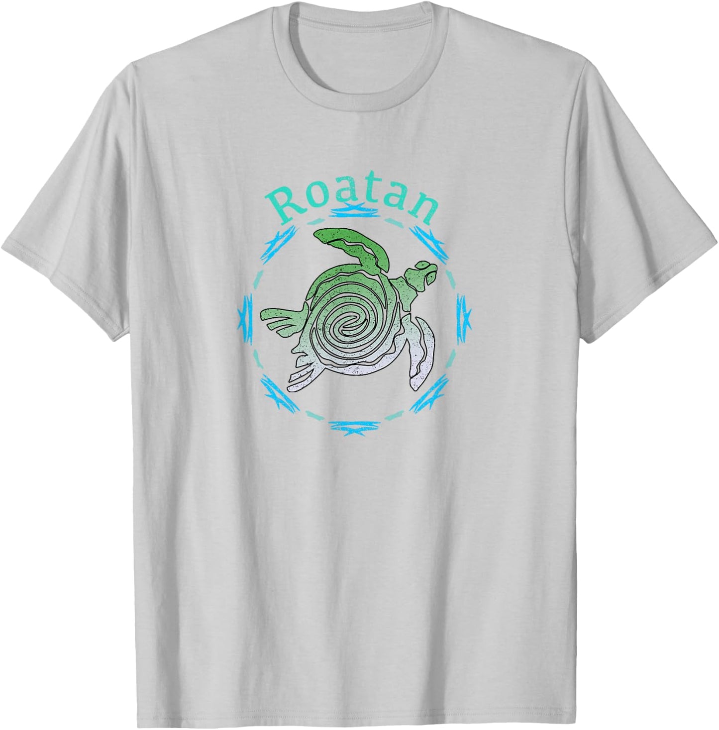 Roatan Vintage Tribal Turtle Gift T-Shirt - T-Shirt | Ash