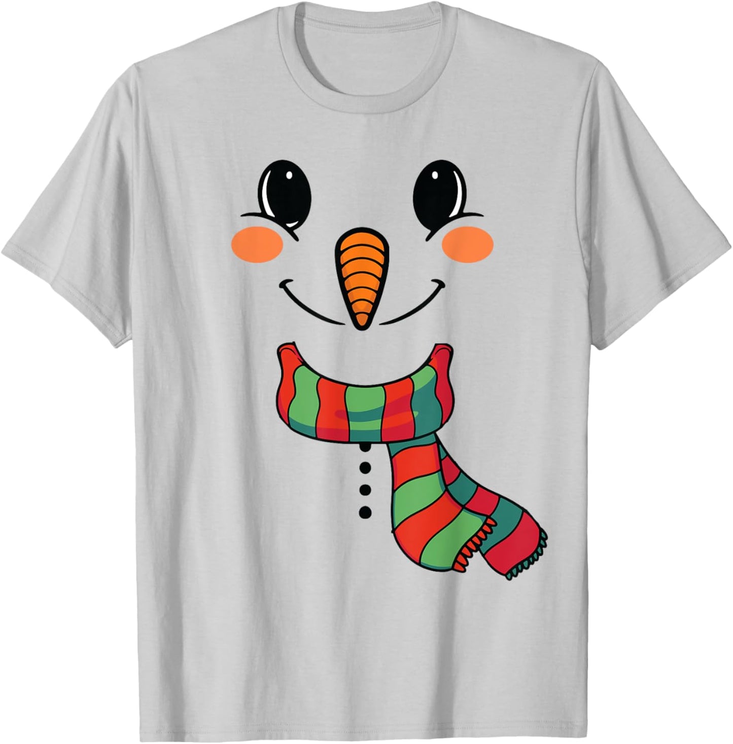 Snow Boy Shirt Snowman Face with Carrot Nose Kids Boys Girls T-Shirt - T-Shirt | Ash