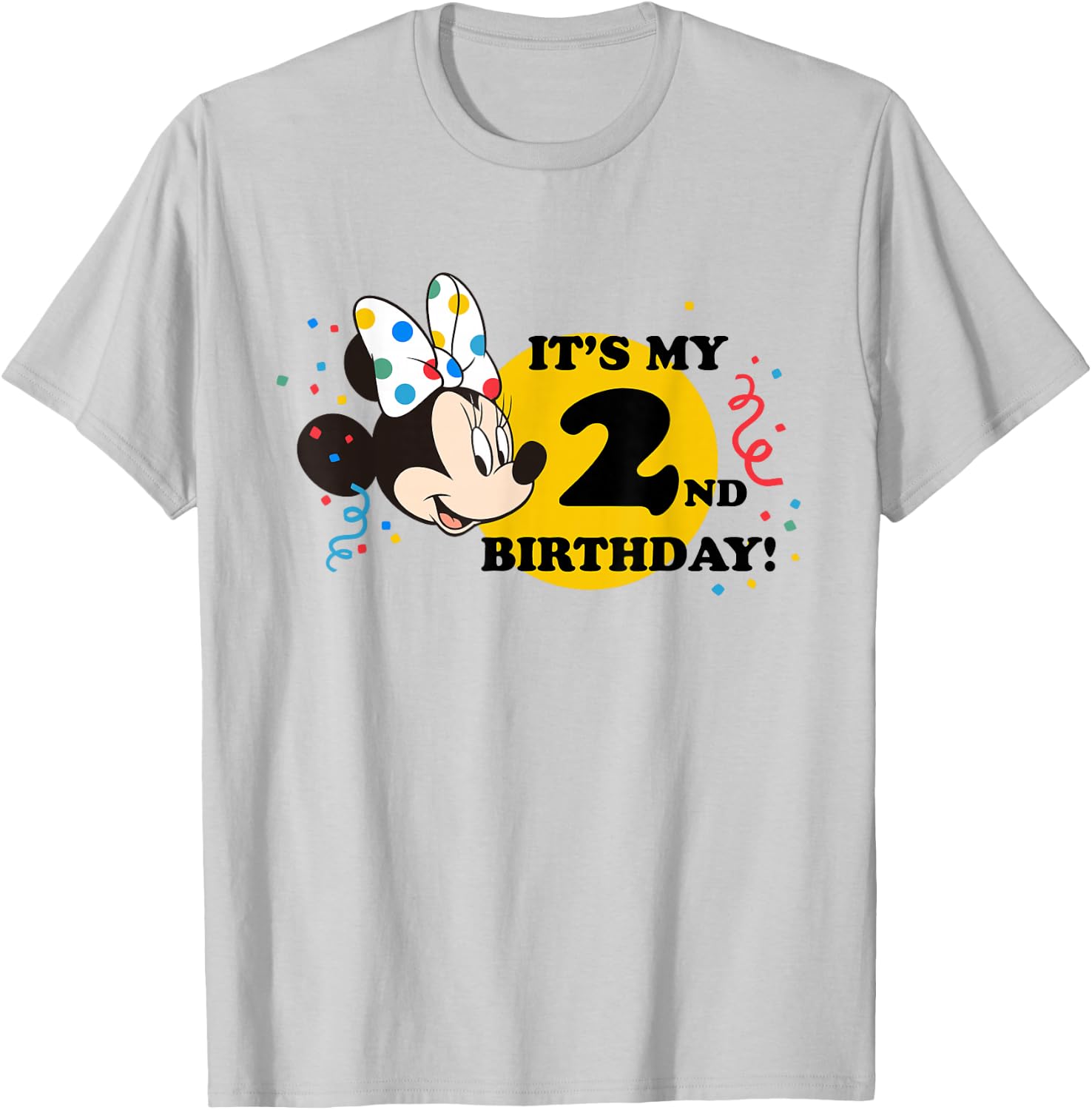 Disney Minnie Mouse 2nd Birthday T-Shirt - T-Shirt | Ash