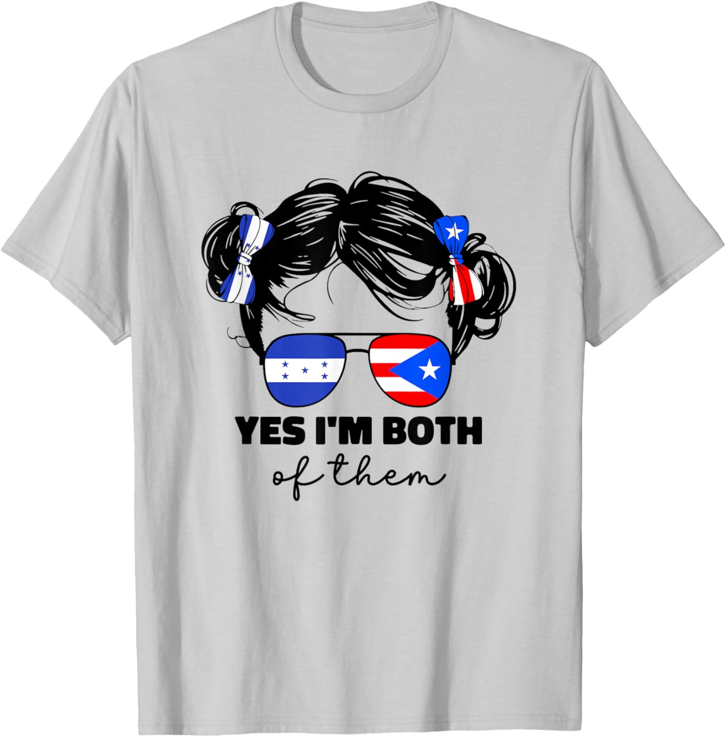 Half Honduran And Puerto Rican Rico Honduras Flag Kids Girl T-Shirt - T-Shirt | Ash