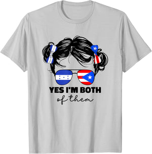 Half Honduran And Puerto Rican Rico Honduras Flag Kids Girl T-Shirt - T-Shirt | Ash