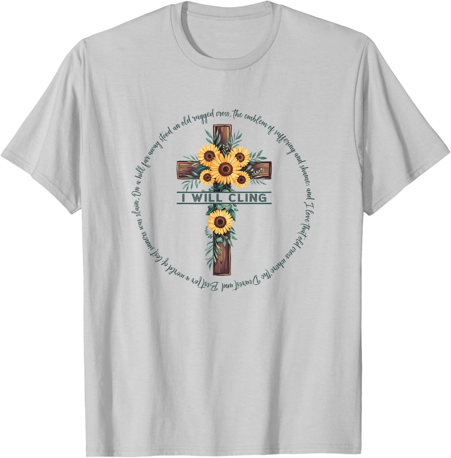The Old Rugged Cross Christian Gift T-Shirt - T-Shirt | Ash