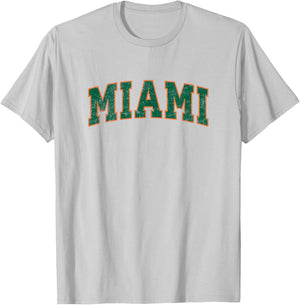 Miami Florida FL Vintage Athletic Sports T-Shirt - T-Shirt | Ash