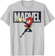 Marvel Black Widow Chibi Action Pose Logo Outline T-Shirt - T-Shirt | Ash