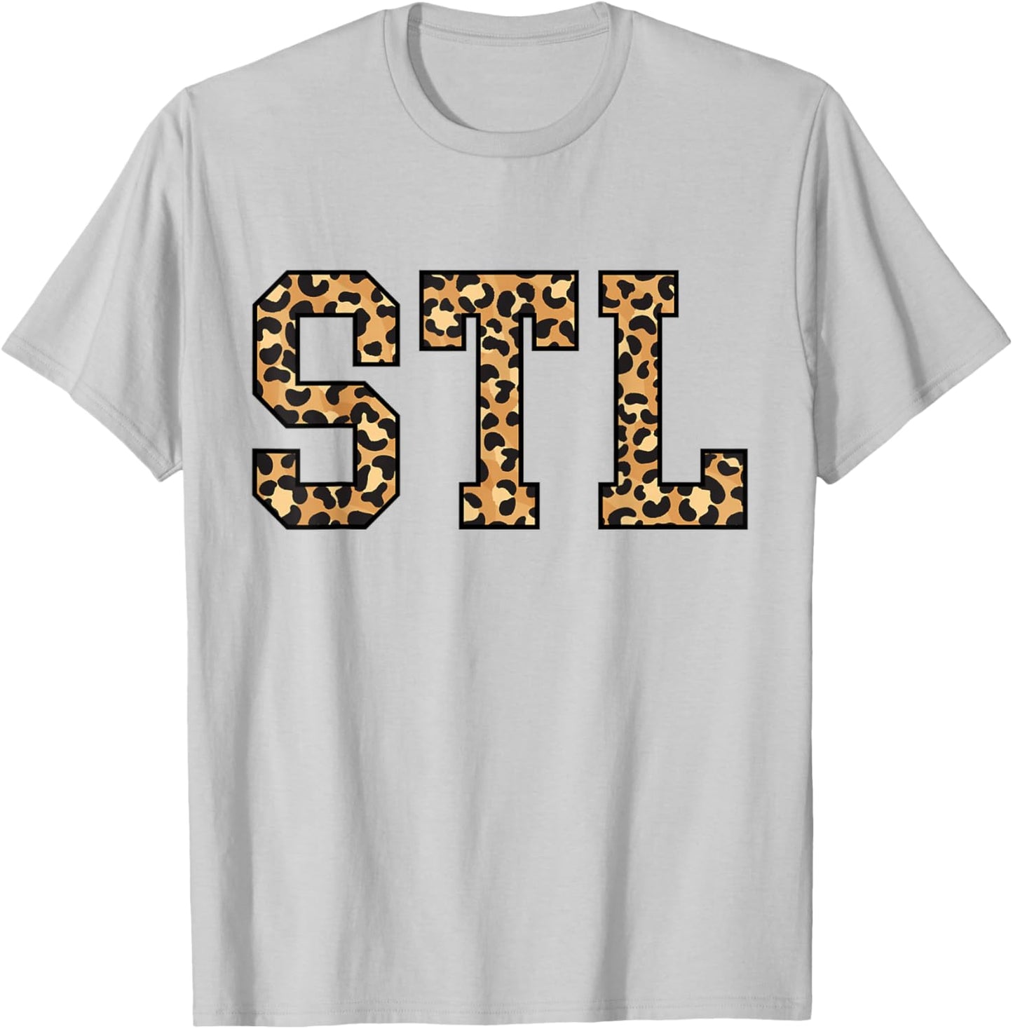 STL Leopard Pattern St. Louis T-Shirt - T-Shirt | Ash