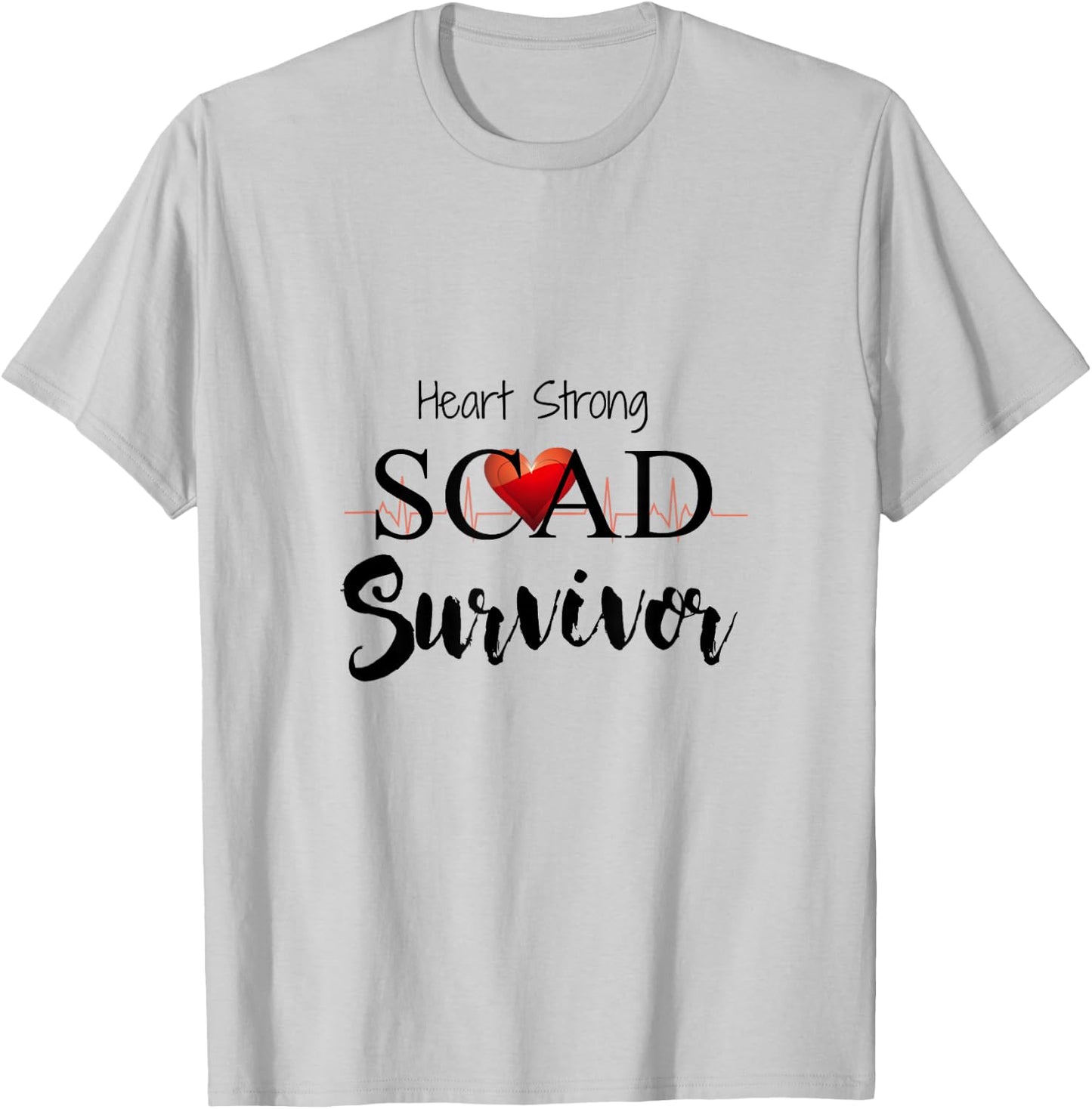SCAD Heart Attack Women Warrior Survivor Cardiac T-Shirt - T-Shirt | Ash