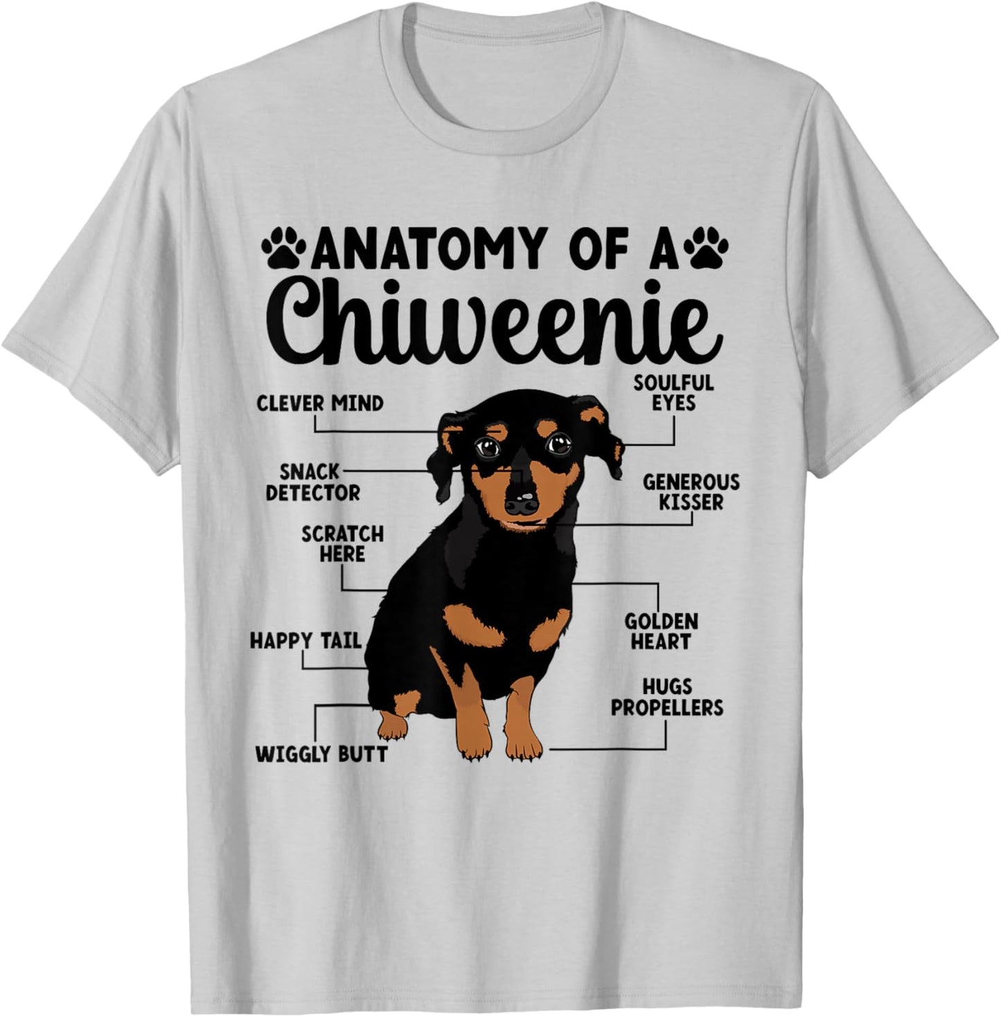 Anatomy Of A Chiweenie Owner Chiweenie Mom Chiweenie Dad T-Shirt - T-Shirt | Ash