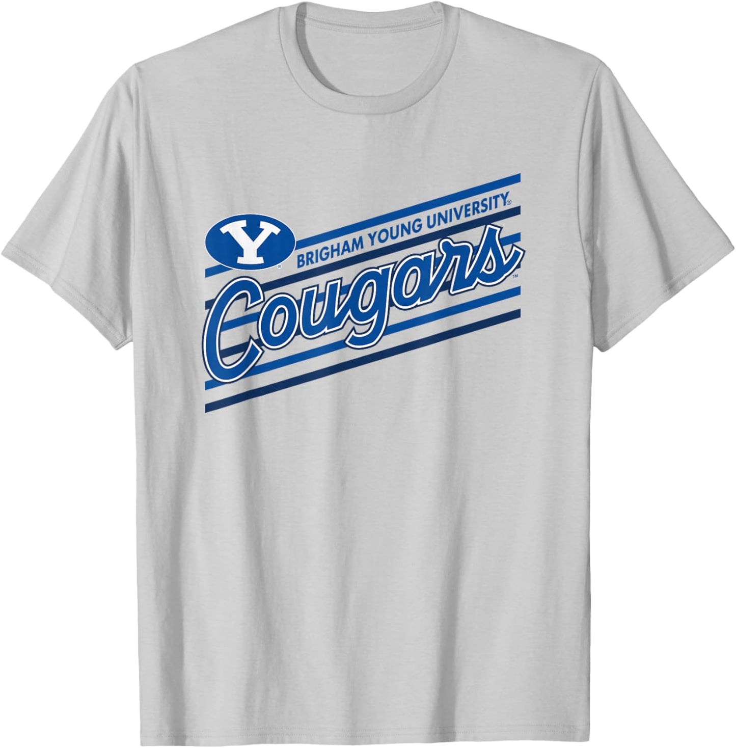 BYU Cougars Retro Performer White Officially Licensed T-Shirt - T-Shirt | Ash