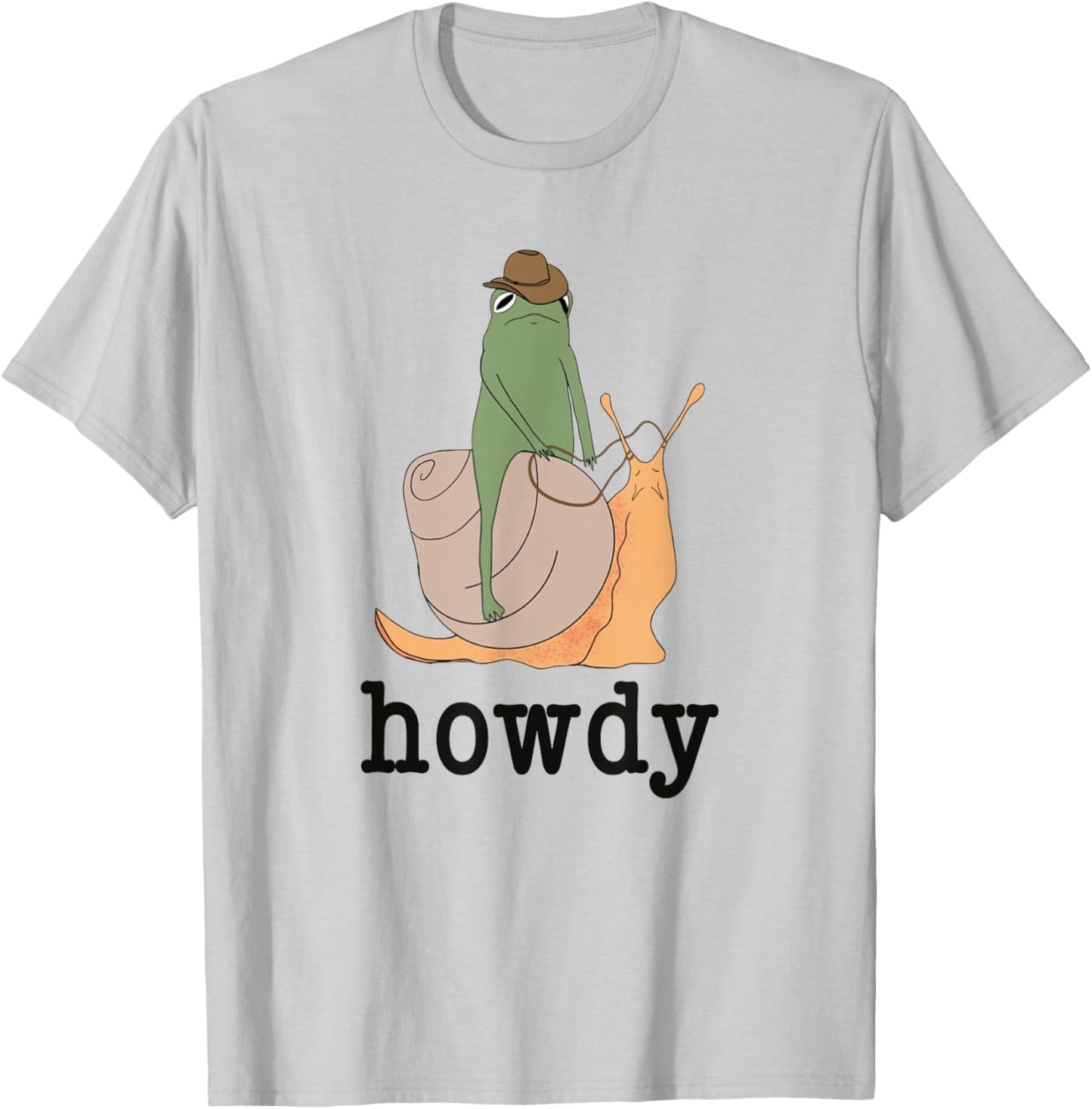 Snail Ridin' Frog, Howdy Frog, Cowboy Frog Meme T-Shirt - T-Shirt | Ash