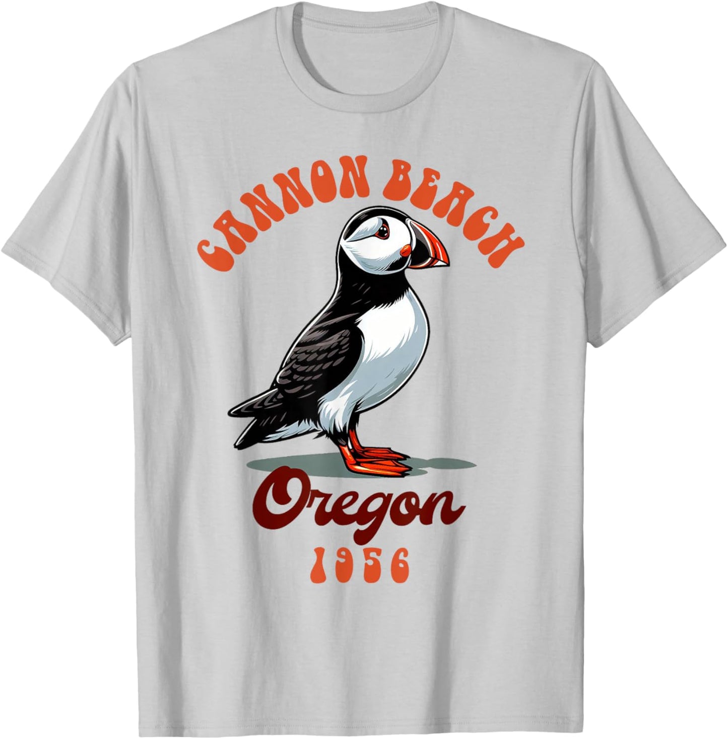 Cannon Beach Travel Trip Tufted Puffin Cannon Beach Oregon Men Women T-Shirt - T-Shirt | Ash