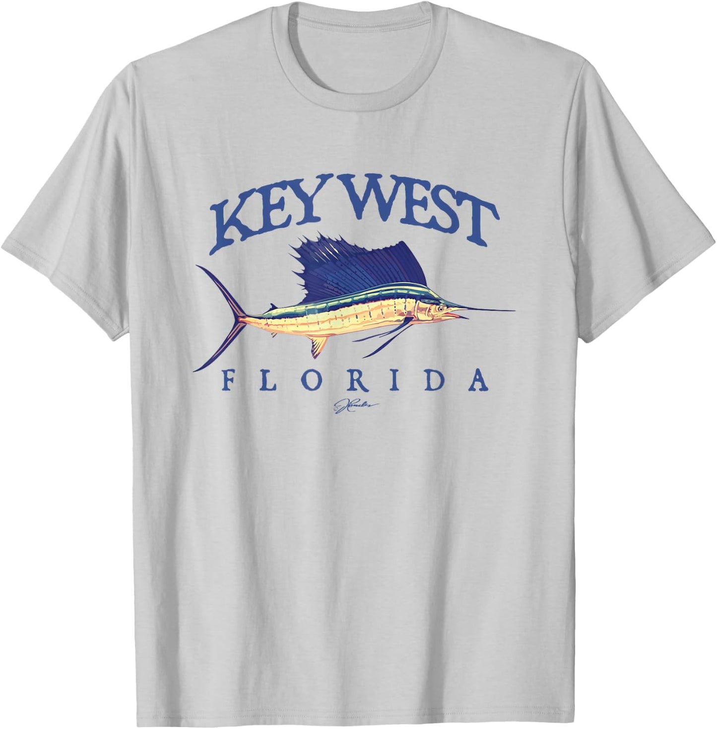 JCombs: Key West, FL, Vintage Sailfish T-Shirt - T-Shirt | Ash