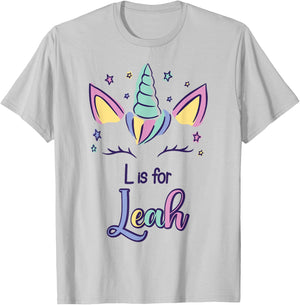 First Name Leah Personalized L Is For Leah T-Shirt - T-Shirt | Ash