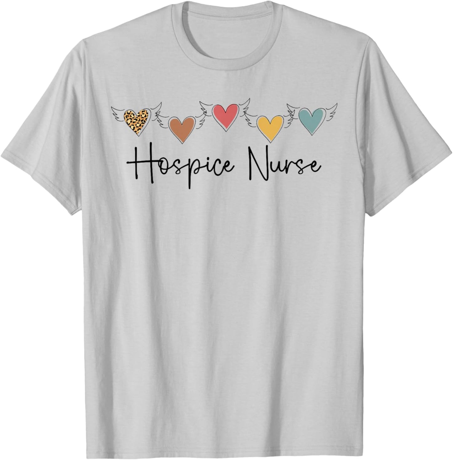 Hospice Nurse Hearts Palliative Nurse Hospice Nursing T-Shirt - T-Shirt | Ash