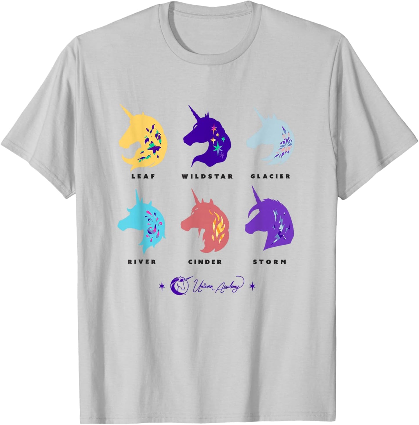 Unicorn Academy Unicorn Silhouettes Graphic T-Shirt - T-Shirt | Ash