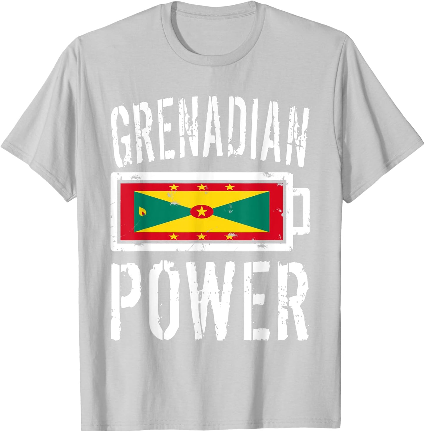 Grenada Flag | Grenadian Power Battery Proud T-Shirt - T-Shirt | Ash