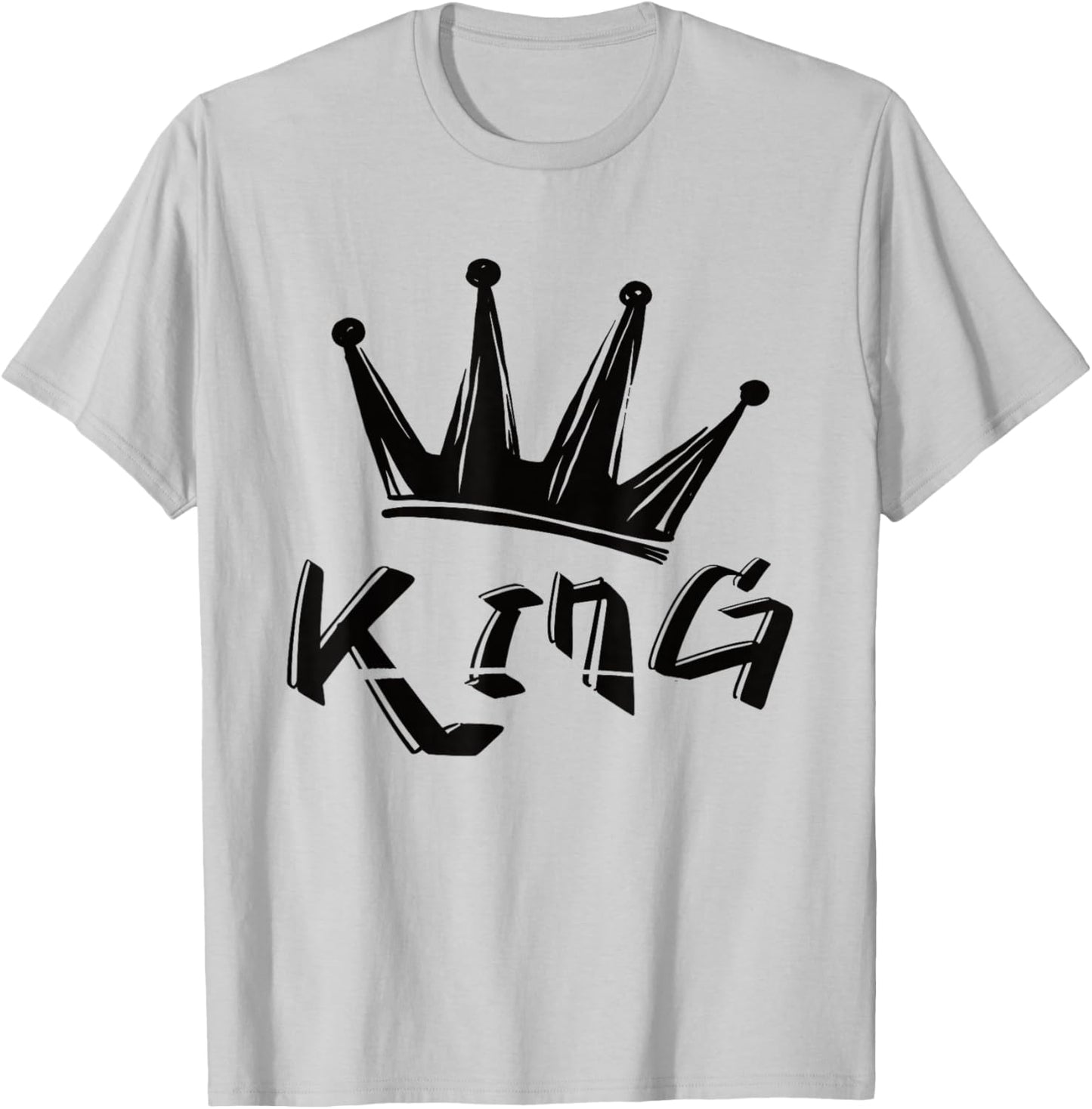 Crown with Writing King T-Shirt - T-Shirt | Ash
