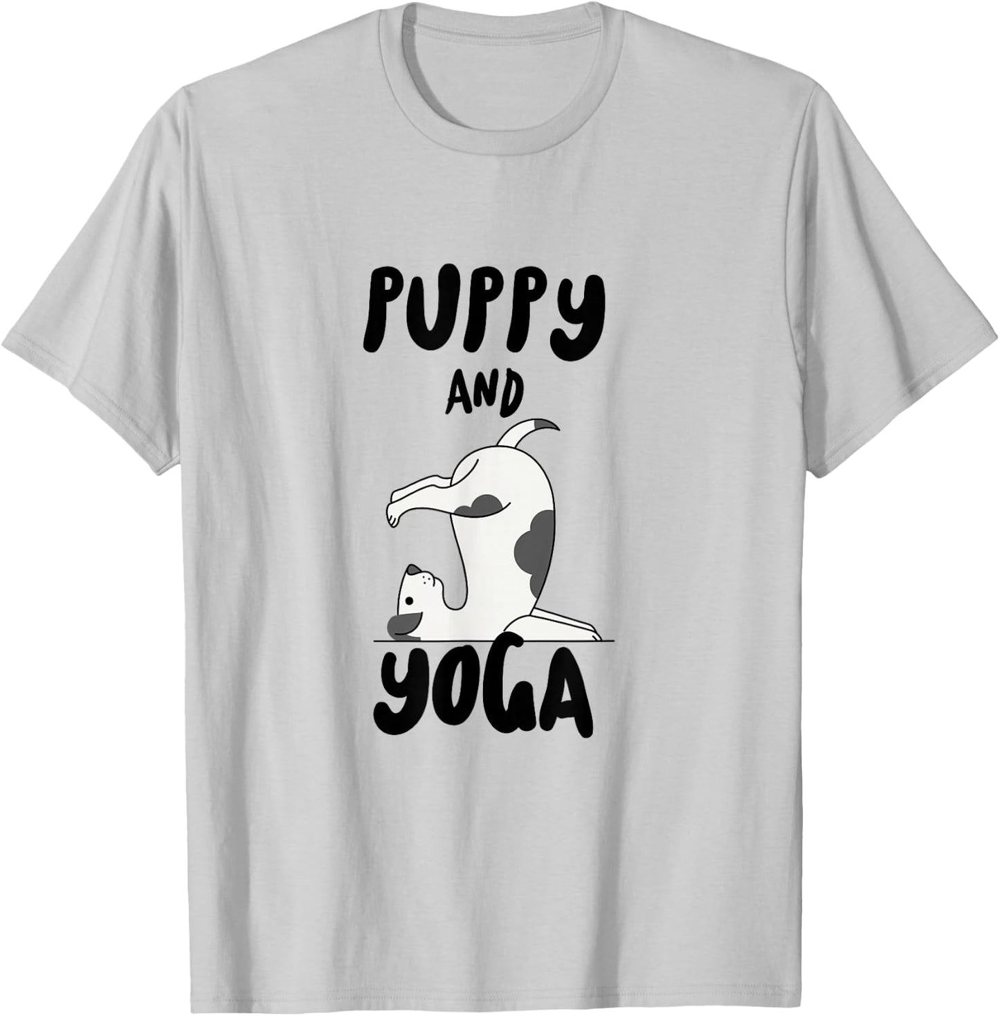 Puppy And Yoga T-Shirt - T-Shirt | Ash