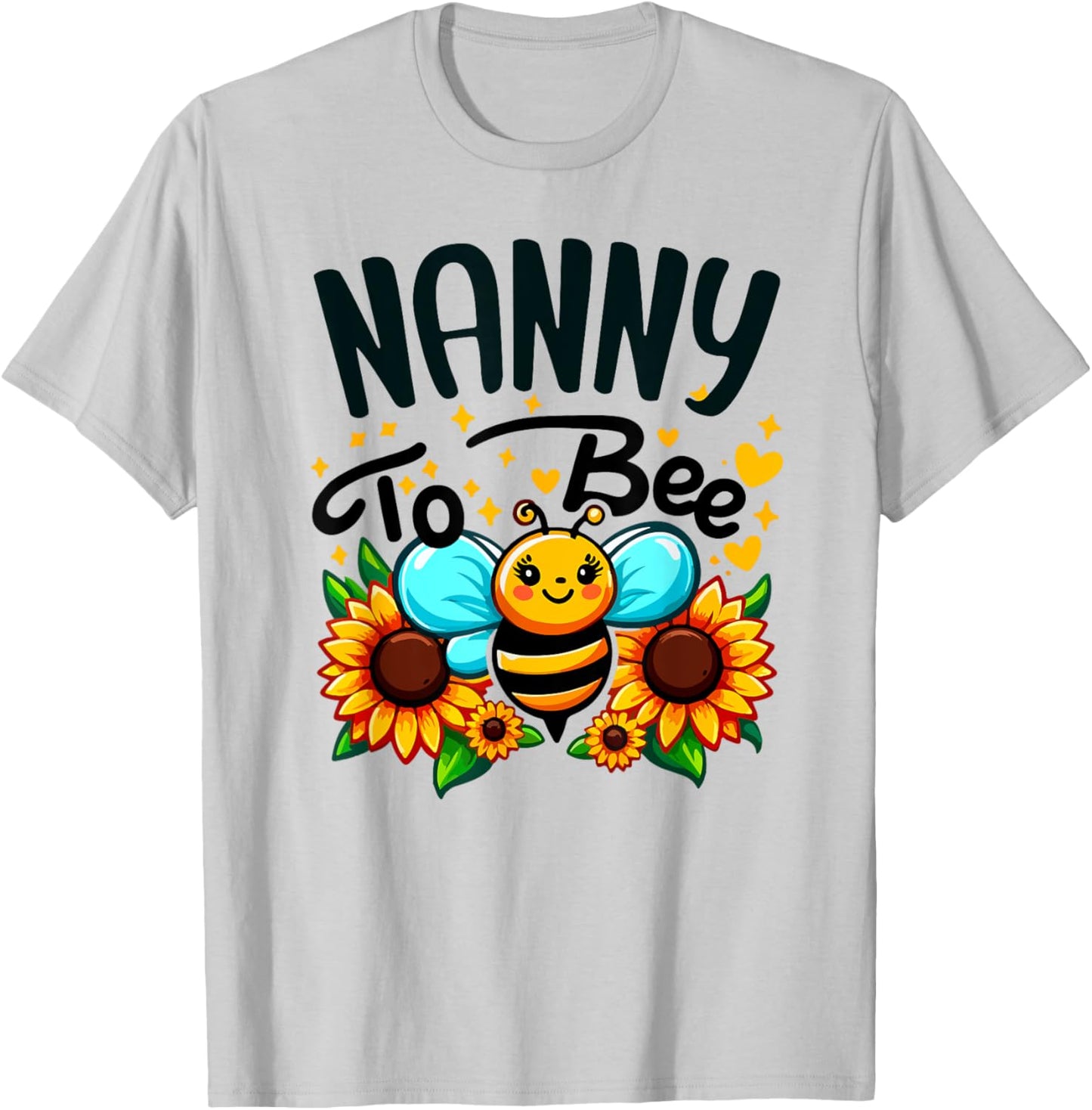 Nanny To Bee Cute Bee Family T-Shirt - T-Shirt | Ash