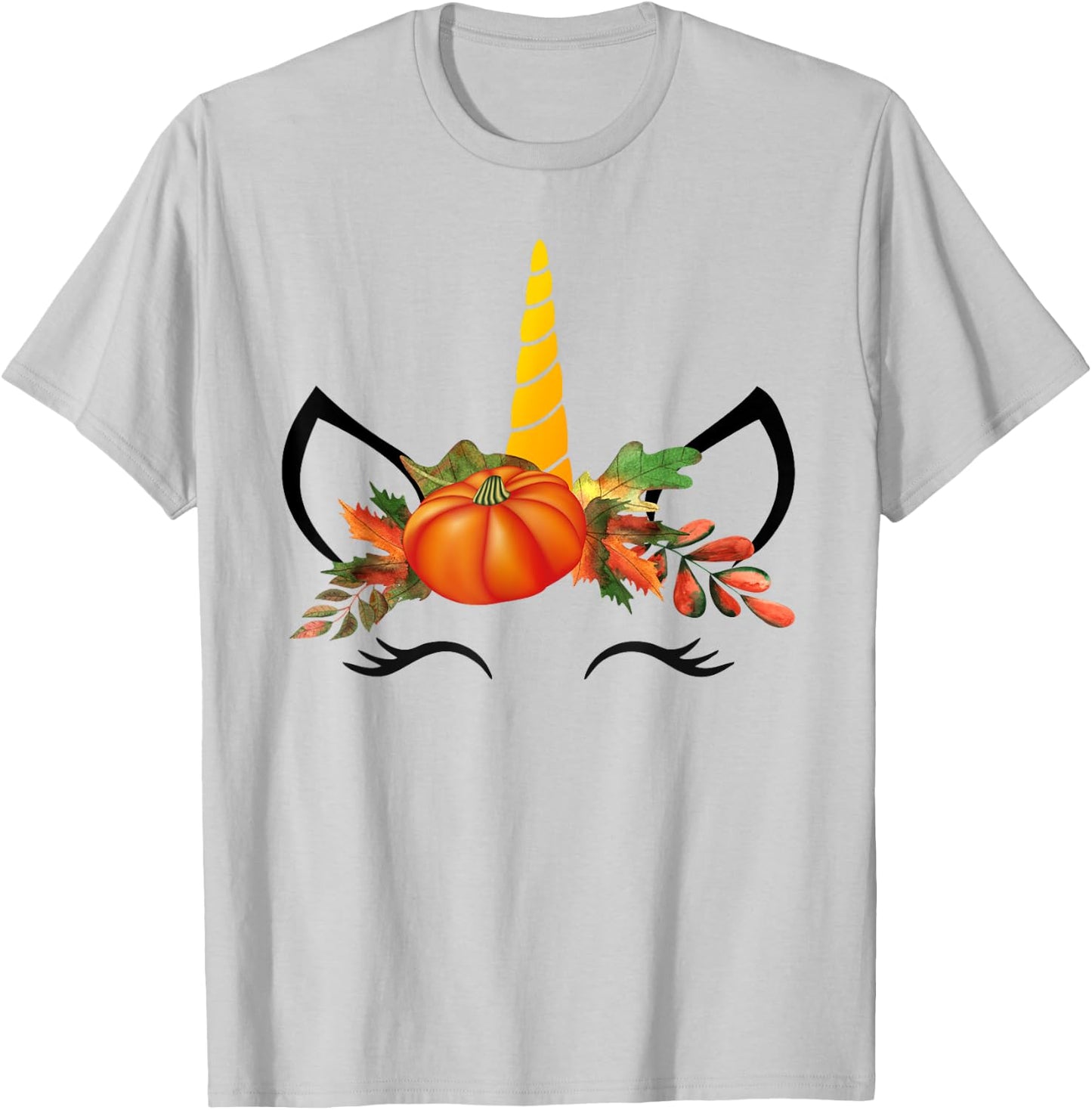 Cute Unicorn Pumpkin Shirts for Kids Halloween Thanksgiving T-Shirt - T-Shirt | Ash