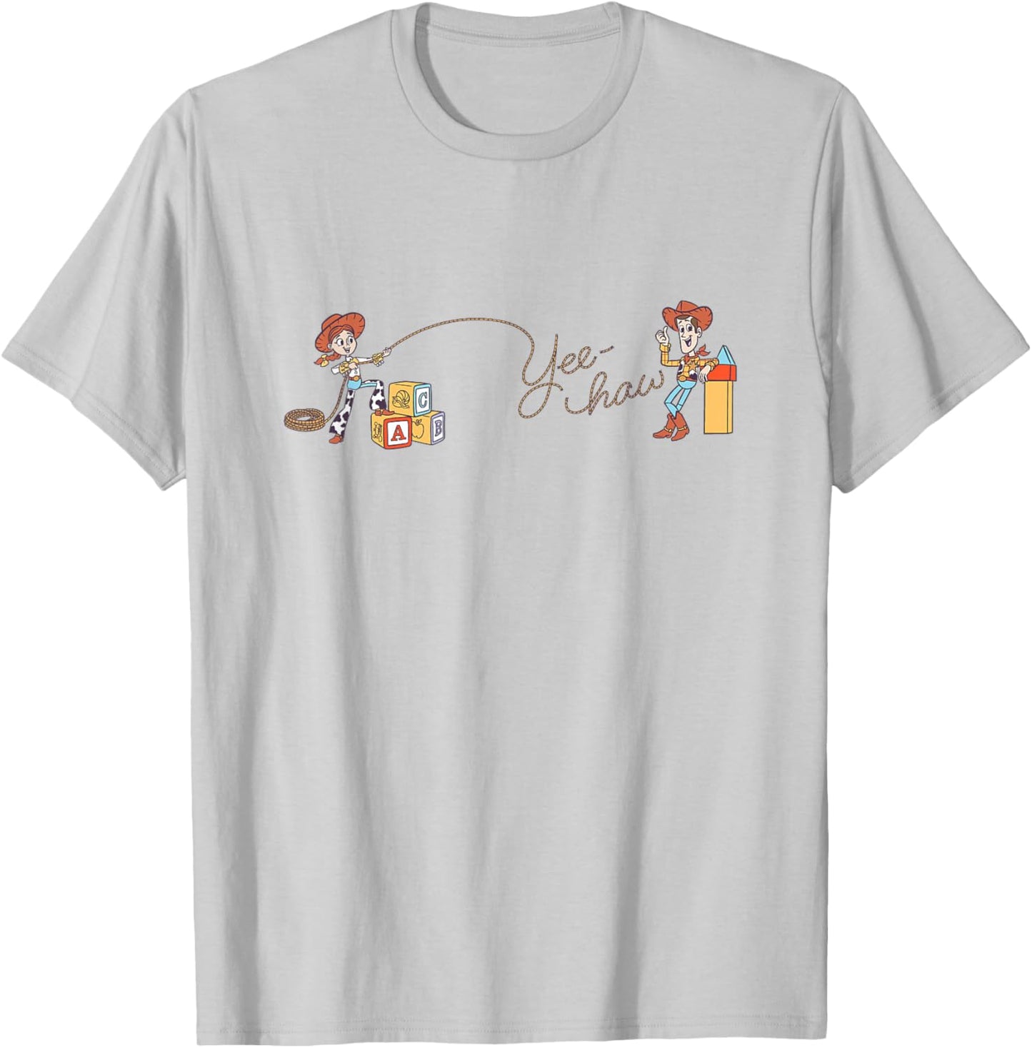 Disney Pixar Toy Story Jessie Woody Cawboys Yee Haw Logo T-Shirt - T-Shirt | Ash