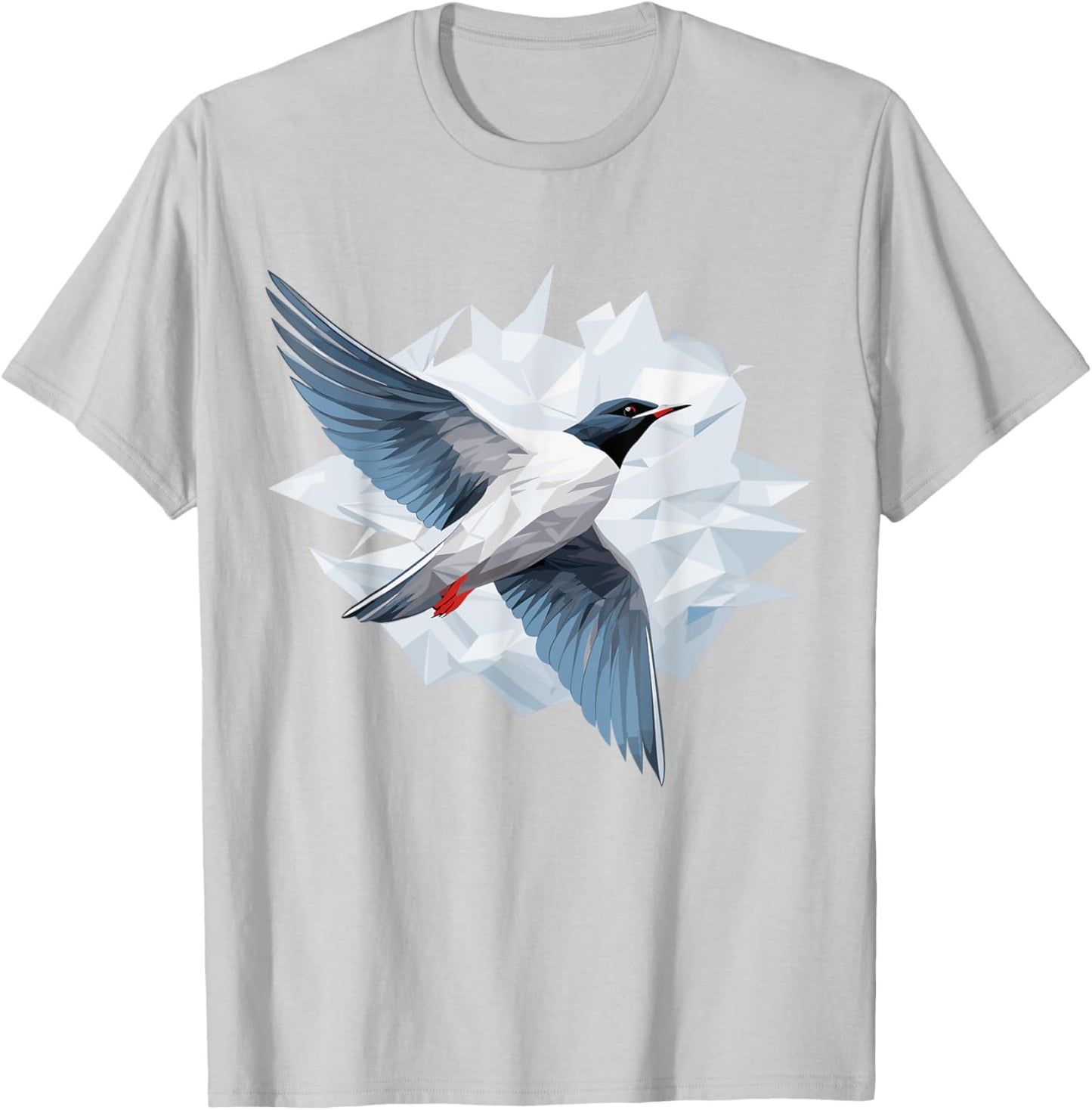 Arctic Tern Bird Geometric Patten Art, Cute Arctic Tern Love T-Shirt - T-Shirt | Ash
