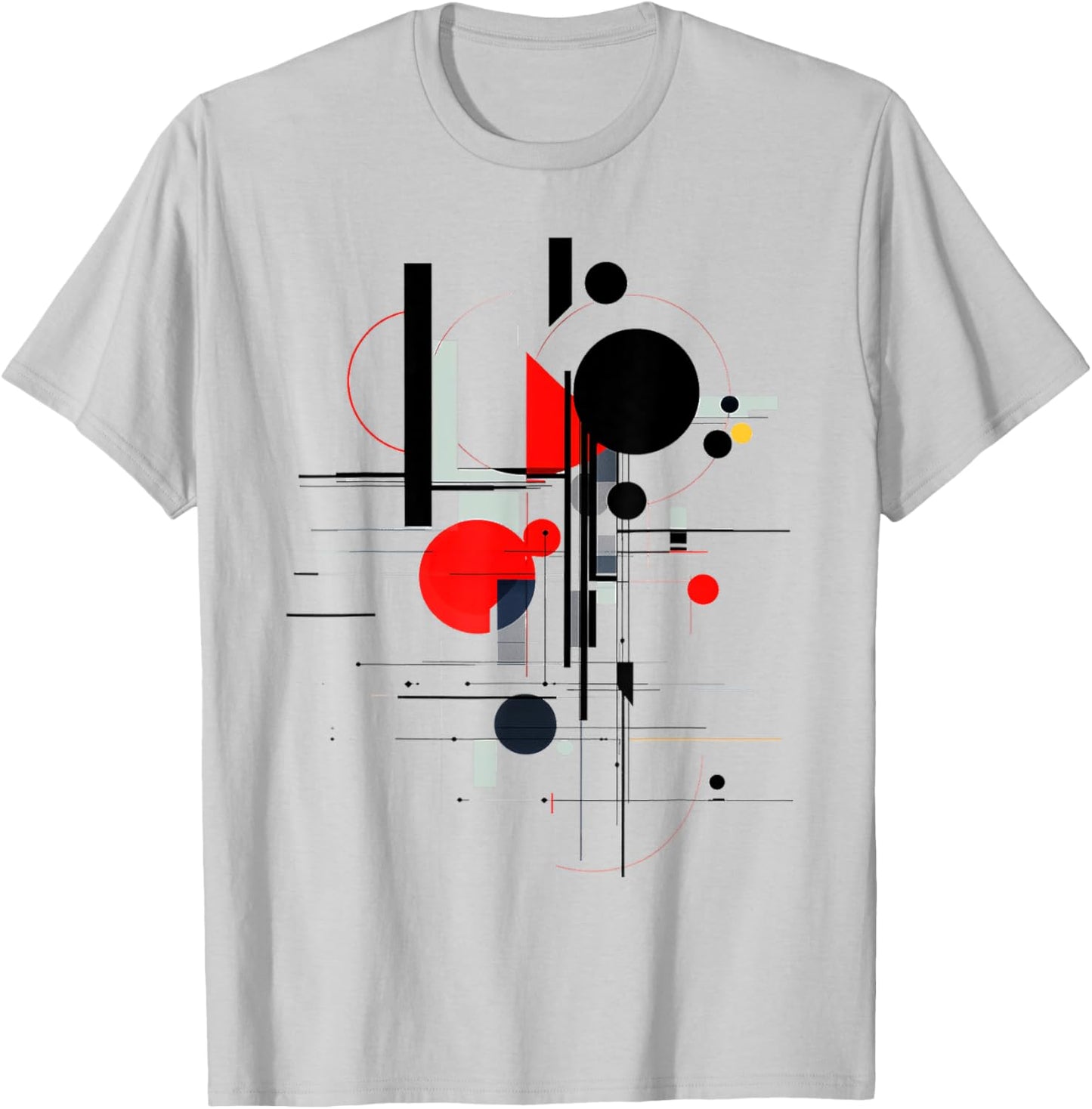 Art Abstract Motif Painting Artwork Geometric T-Shirt - T-Shirt | Ash